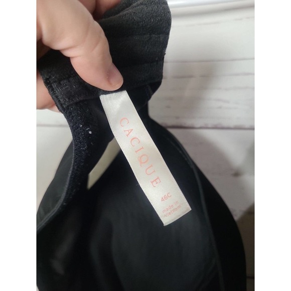 Cacique Black Full Coverage Adjustable Straps Underwire T-Shirt Bra Size 46C - Picture 3 of 3